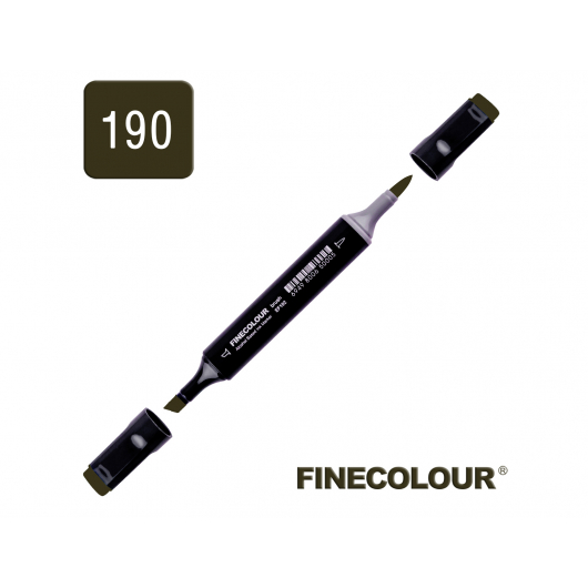 Маркер спиртовий Finecolour Brush 190 вугільний чорний 190 EF102-190