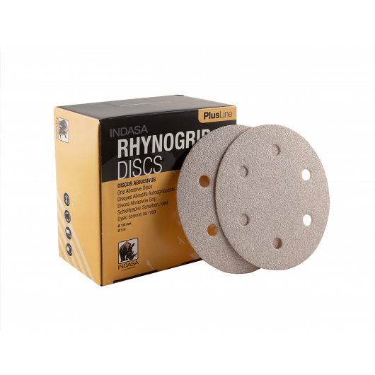 Диски на 6 отвірів Rhynogrip Plus Line Indasa 125 мм P40 - изображение 4 - интернет-магазин tricolor.com.ua