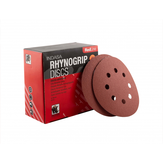 Диски на 8 отвірів Rhynogrip Red Line Indasa 125 мм P500 - изображение 3 - интернет-магазин tricolor.com.ua