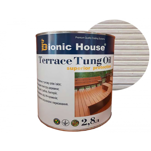 Масло терасне Bionic House Terrace Tung oil з тунговим маслом Біле - интернет-магазин tricolor.com.ua