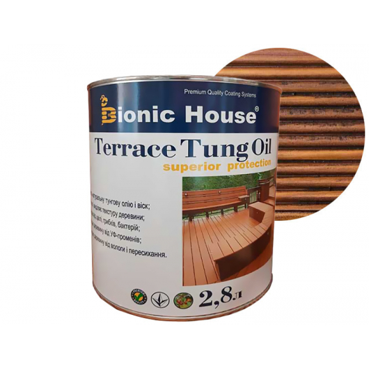 Масло терасне Bionic House Terrace Tung oil з тунговим маслом Горіх - интернет-магазин tricolor.com.ua