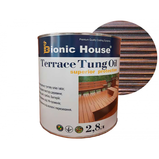 Масло терасне Bionic House Terrace Tung oil з тунговим маслом Палісандр - интернет-магазин tricolor.com.ua