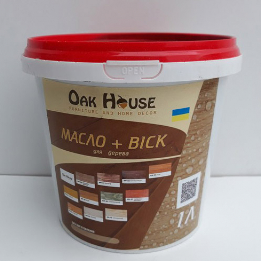 Масло-віск для дерева Oak House Прозоре водовідштовхувальне із захистом від грибка - изображение 2 - интернет-магазин tricolor.com.ua