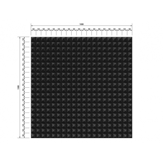 Акустична панель Піраміда 70 мм 100х100 см A4Sound EchoFom чорний графіт - изображение 2 - интернет-магазин tricolor.com.ua