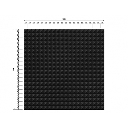 Акустична панель Піраміда 40 мм 100х100 см A4Sound EchoFom чорний графіт - изображение 3 - интернет-магазин tricolor.com.ua