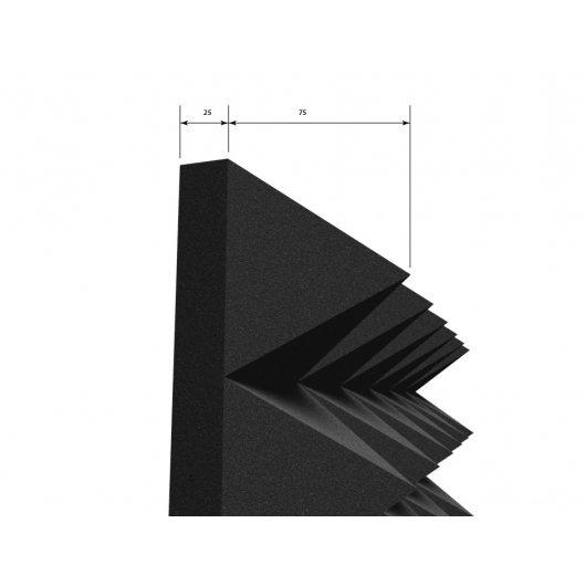 Панель «Піраміда» з негорючого (самозагасаючого) акустичного поролону EchoFom «Brilliance» 600х600х100 мм чорна - изображение 2 - интернет-магазин tricolor.com.ua