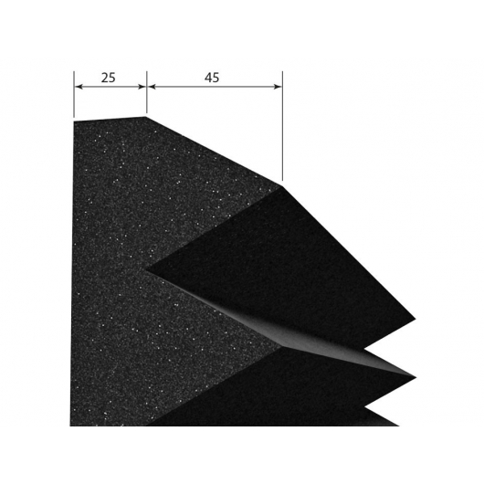 Панель «Клин» з негорючого (самозагасаючого) акустичного поролону EchoFom «Brilliance» 600х600х70 мм чорна - изображение 2 - интернет-магазин tricolor.com.ua