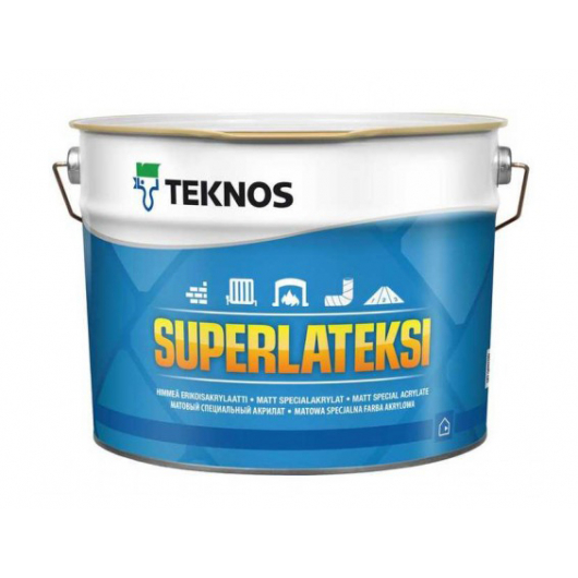 Водоразбавляемая акрилатная краска для стен и потолков Teknos Superlateksi База1 белая