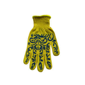 Перчатки Классик с ПВХ рисунком Farbex желтые женские