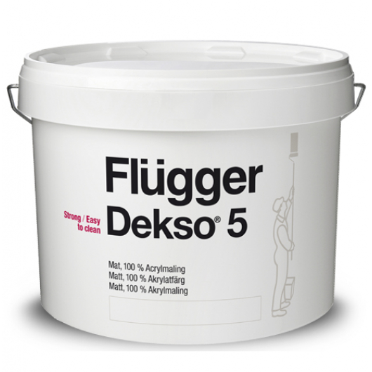 Краска латексная акриловая Flugger Dekso 5 (Base 1), белая матовая