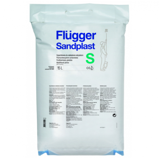 Готова до застосування, дрібнозерниста шпаклівка Flugger Sandplast S, біла