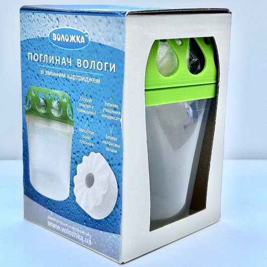 Поглинач вологи Воложка зі змінним картриджем зелений - изображение 4 - интернет-магазин tricolor.com.ua