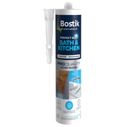 Герметик ацетокси-силіконовий Bostik Bath and Kitchen A Прозорий