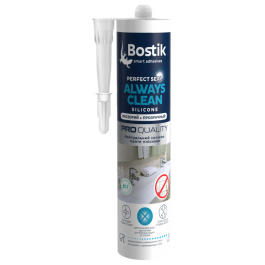 Герметик санітарний нейтральний Bostik Always clean N Прозорий