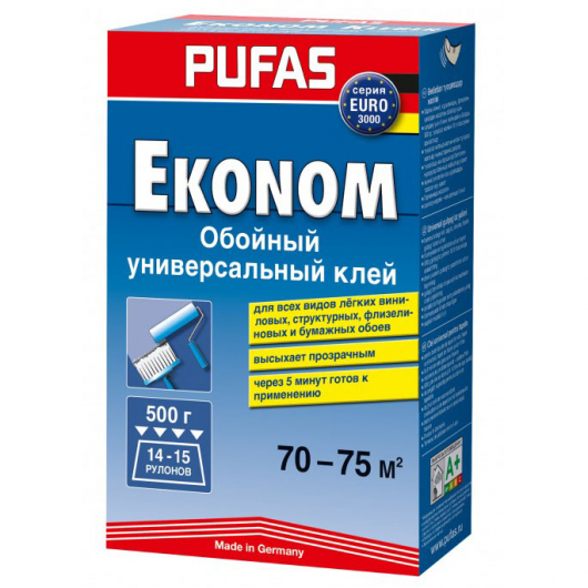 Клеї для шпалер Pufas Euro 3000 Економ для легких шпалер