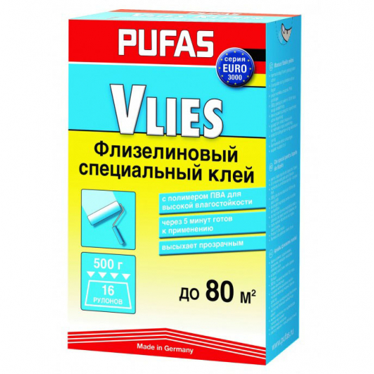 Клеї для шпалер Pufas Euro 3000 Флізеліновий Ювілейний для нанесення на стіни