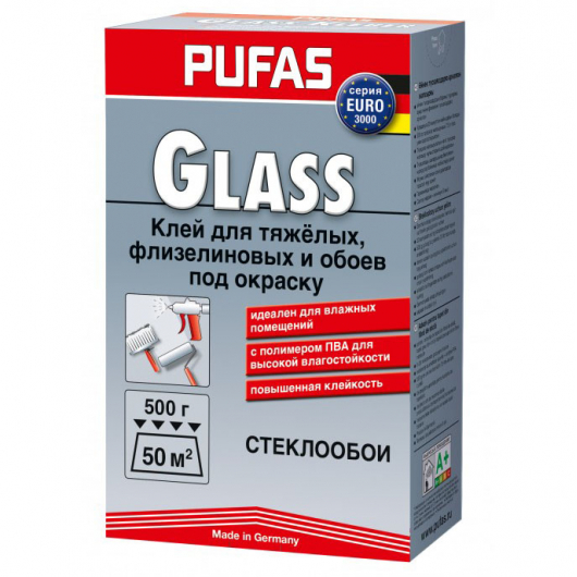 Клеї для шпалер Pufas Euro 3000 Glass для стеклообоев