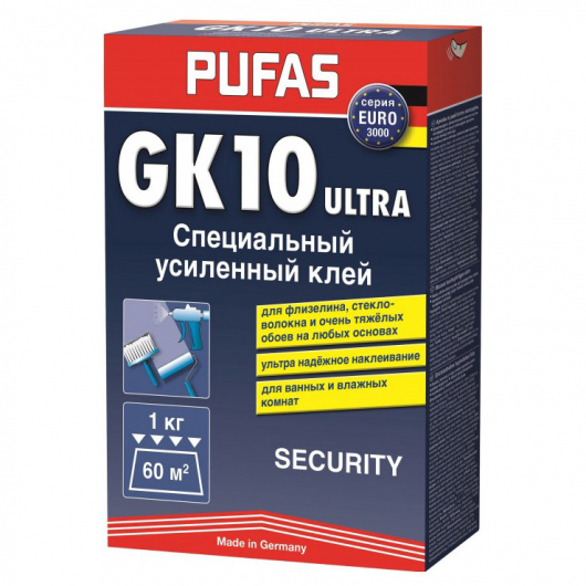 Клеї для шпалер Pufas Euro 3000 Securiti GK10 для важких шпалер