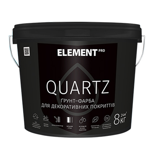 Фарба-грунт для декоративних штукатурок Element Pro Quartz з додаванням кварцового піску біла