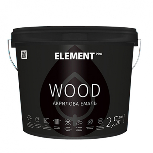 Емаль акрилова Element Pro Wood для деревини База А біла