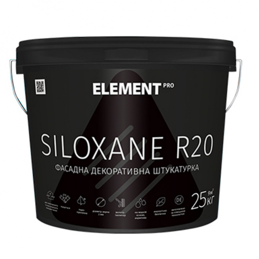 Штукатурка фасадная декоративная Element Pro Siloxane R20 акриловая усиленная силоксаном белая