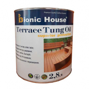 Масло терасне Bionic House Terrace Tung oil з тунговою олією Гебан - интернет-магазин tricolor.com.ua