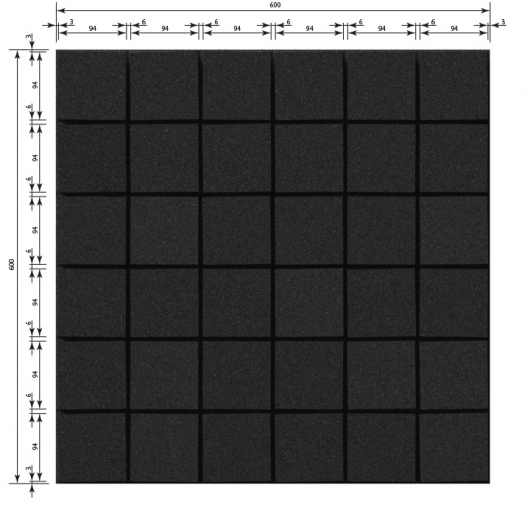 Панель «Плитка» з негорючого (самозагасаючого) акустичного поролону EchoFom «Brilliance» 600х600х60 мм чорна - изображение 4 - интернет-магазин tricolor.com.ua