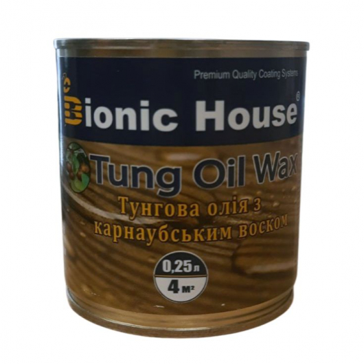 Олія тунгова з карнаубським воском Hard Tung oil Bionic House Гебан - изображение 3 - интернет-магазин tricolor.com.ua