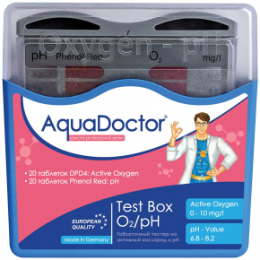 Тестер AquaDoctor Box таблеточный pH и O2 (20 тестов) - интернет-магазин tricolor.com.ua