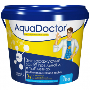 Дезинфектант 3 в 1 на основе хлора AquaDoctor MC-T (200 г/таб) - изображение 2 - интернет-магазин tricolor.com.ua