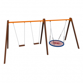 Качели Kidigo Triple Fun Wood 5,65х1,6х2,2 м - изображение 4 - интернет-магазин tricolor.com.ua