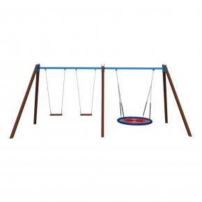 Качели Kidigo Triple Fun Wood 5,65х1,6х2,2 м - интернет-магазин tricolor.com.ua