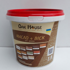 Масло-віск для дерева Oak House Сірий водовідштовхувальне із захистом від грибка - изображение 2 - интернет-магазин tricolor.com.ua