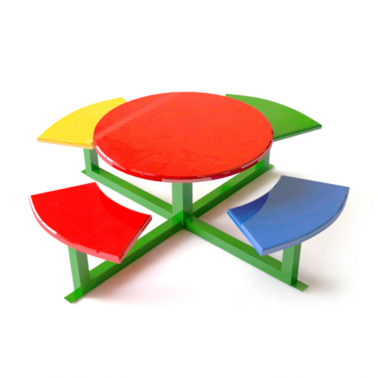 Детский столик Kidigo 1,5х1,5х1,02 м, диаметр стола 1 м - интернет-магазин tricolor.com.ua