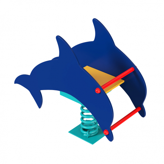 Качалка на пружине Дельфин Kidigo 1,0х0,43х0,9 м - интернет-магазин tricolor.com.ua