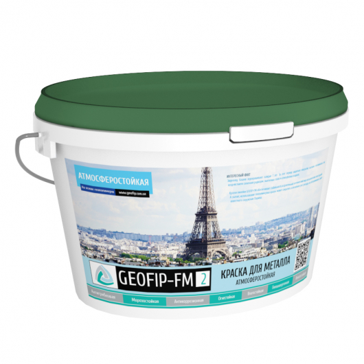 Фарба для металу Geofip-FM2 атмосферостійка біла