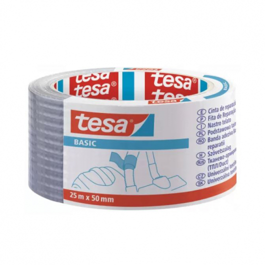 Тканевая лента Tesa Basic серая 50мм/25м