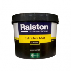 Фарба інтер'єрна акрилова Ralston Extra Tex Matt 2 W/BW виправляє нерівності матова біла