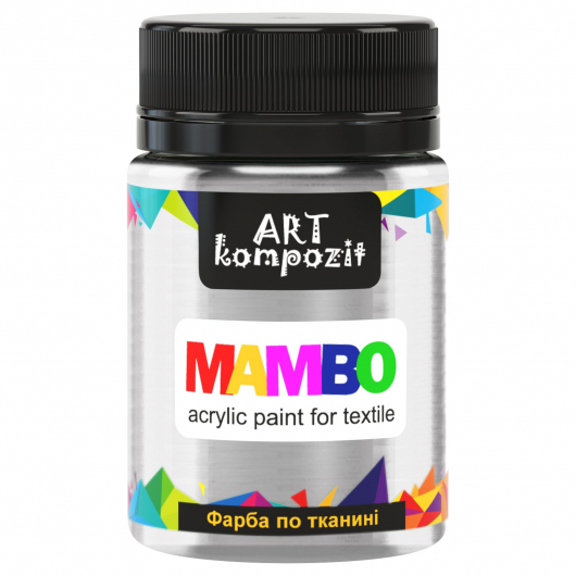Акрилова фарба для тканини Art Kompozit Mambo металік 53 срібло
