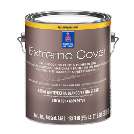 Фарба Sherwin-Williams Extreme Cover Flat Extra White латексна глибокоматова яскраво-біла