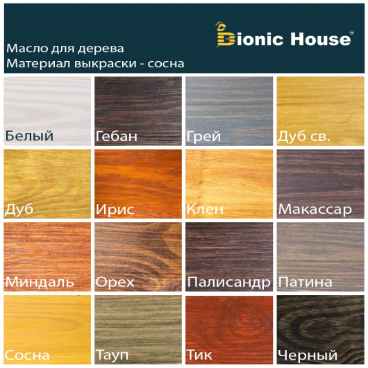 Олія тунгова Tung oil Bionic House Макассар - изображение 3 - интернет-магазин tricolor.com.ua