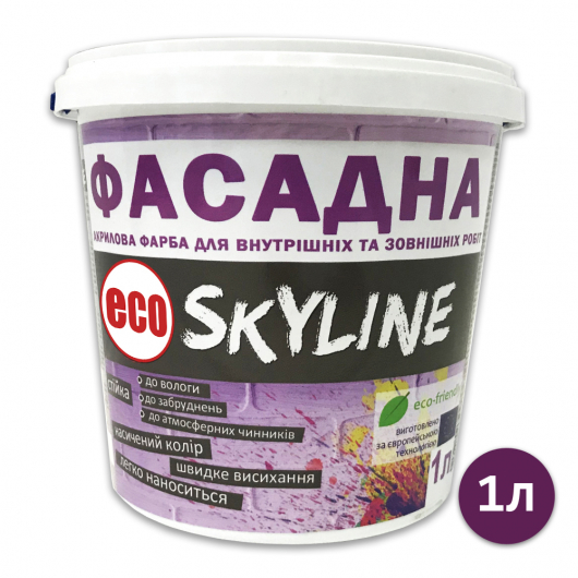Фарба акрилова Eco Skyline фасадна матова біла - интернет-магазин tricolor.com.ua