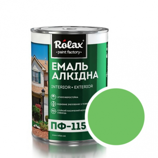 Емаль алкідна Rolax ПФ-115 салатовий - интернет-магазин tricolor.com.ua