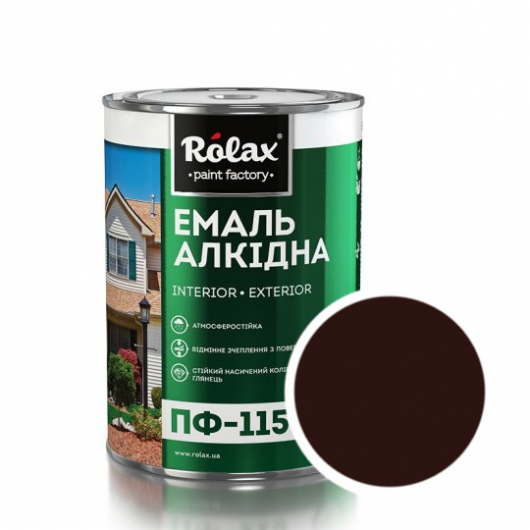 Емаль алкідна Rolax ПФ-115 Темний шоколад - интернет-магазин tricolor.com.ua