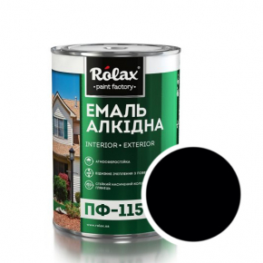 Емаль алкідна Rolax ПФ-115 Чорна - интернет-магазин tricolor.com.ua