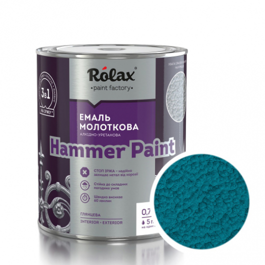Емаль молоткова Rolax Hammer paint Блакитна - интернет-магазин tricolor.com.ua