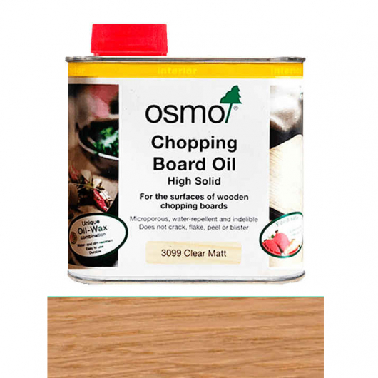 Масло з твердим воском для кухоних дошок Osmo Chopping Board Oil 3099 безбарвне матове