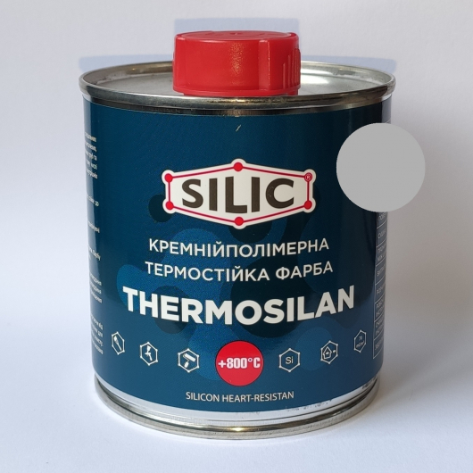 Фарба термостійка кремній-полімерна Silic Thermosilan-800 срібло 200 мл. - интернет-магазин tricolor.com.ua