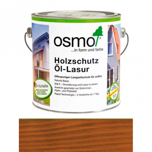 Захисне масло-лазур Osmo Holzschutz-Lasur 707 горіх прозоре шовковисто-матове