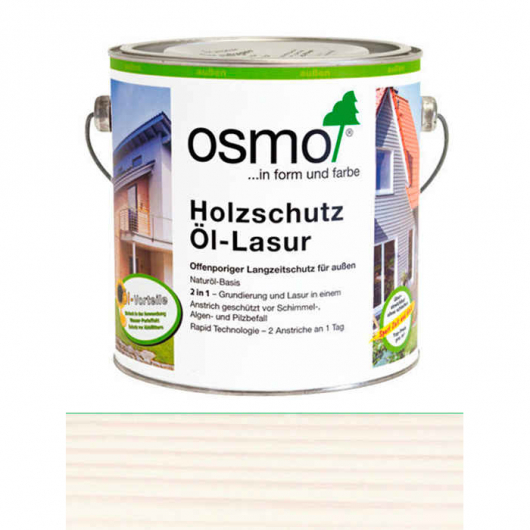 Захисне масло-лазур Osmo Holzschutz-Lasur 900 біле прозоре шовковисто-матове (не для терас)